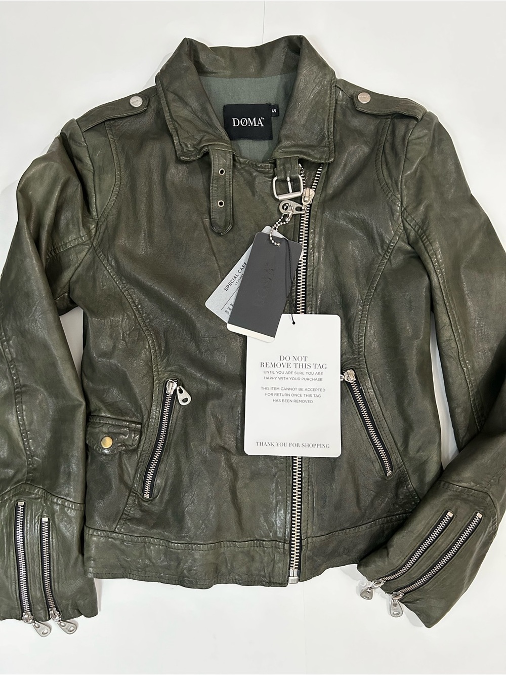 Doma Leather Motocycle Jacket, Small NWT